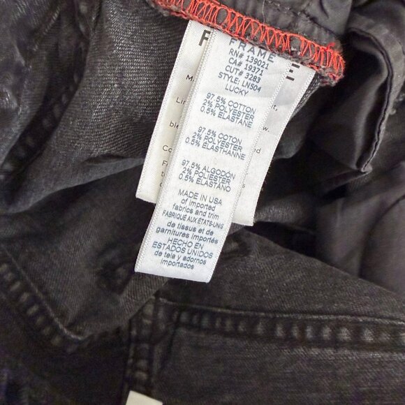 FRAME Le Nik Skinny Jeans Black Wash Lucky Mid Rise Stretch Denim Women 28 - Picture 6 of 8